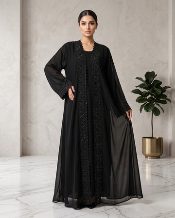 Black Stone Work Abaya 2