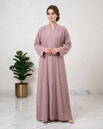 Wavy Embellished Front Abaya