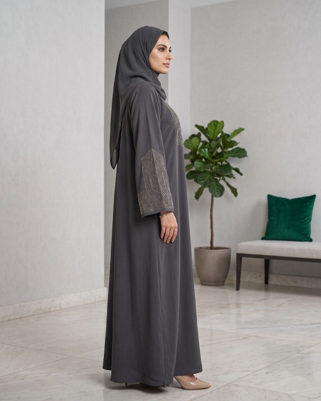 Signature Navy Embellished Abaya