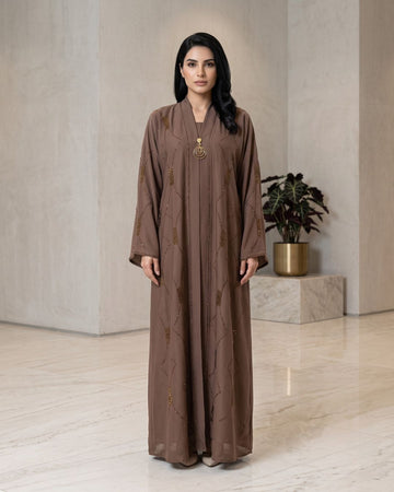 Elegant Mocha Brown Abaya