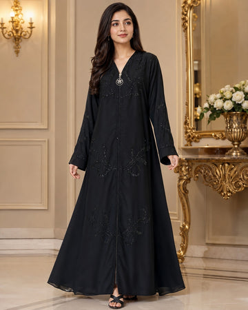 Black Embroidered Abaya